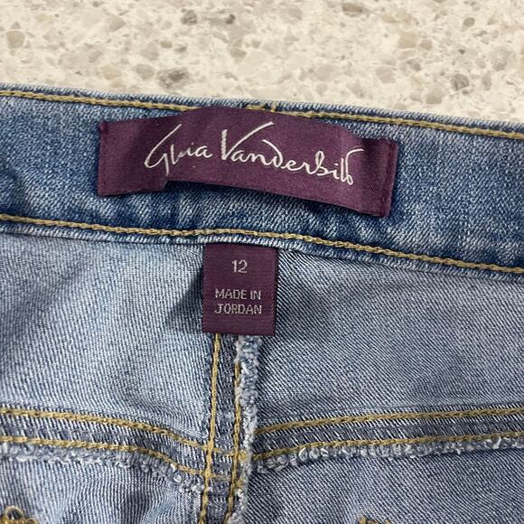 Gloria Vanderbilt women's 12 blue jeans cropped length AMANDA model raw hem - Picture 12 of 15
